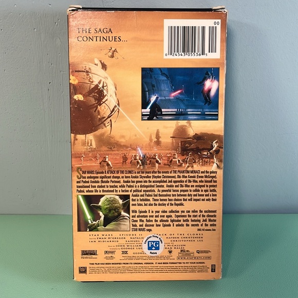 Star Wars II Attack of the Clones VHS Tape Movie, Rated PG, LucasFilm Ltd - Picture 3 of 6
